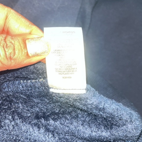 Eddie Bauer Blue Crewneck Sweater w/ Textured Knit size Large.  Fleece lined - Picture 8 of 8